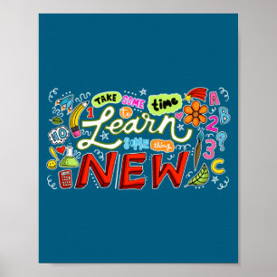 Affiche Nouvelle Éducation Motivante Apprendre Quelque Cho