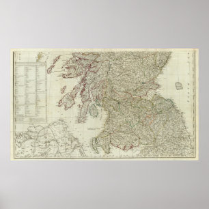 Affiche Nouvelle et correcte carte de l'Ecosse