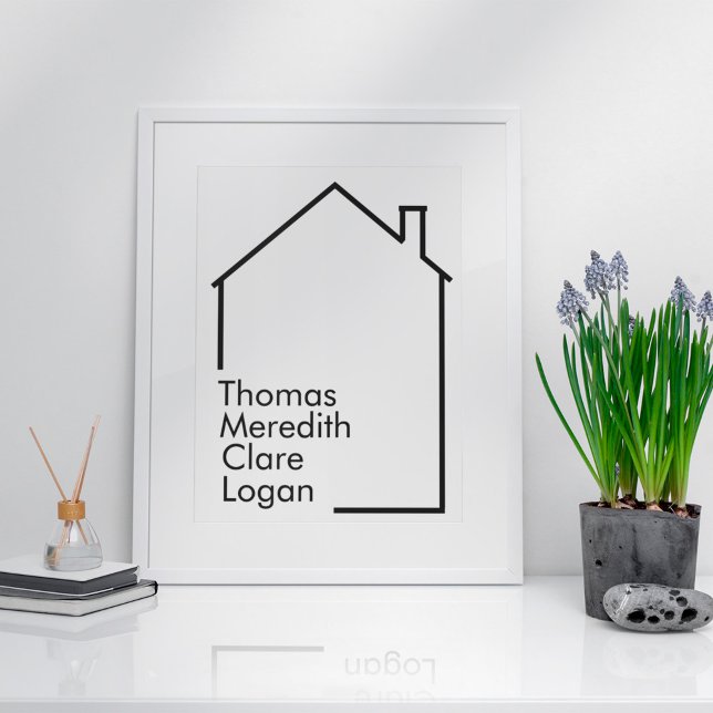 Affiche Nouvelle famille minimaliste avec des noms (Créateur téléchargé)