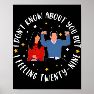 Affiche Nouvelle Fille 29 Anniversaire 29ème Je Me Sens Vi