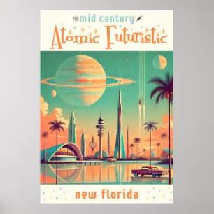 Affiche Nouvelle Floride Futuriste Atomique
