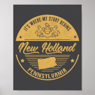 Affiche Nouvelle-Hollande Pennsylvanie C'est où mon histoi