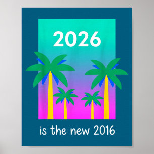 Affiche Nouvelle illustration de palmier Vaporwave 2026 20