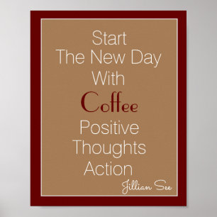 Affiche Nouvelle journée Café Pensées positives Action> Ci