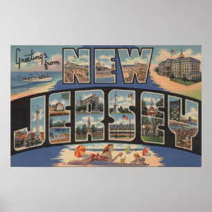 Affiche Nouvelle lettre ScenesNew Jersey de JerseyLarge