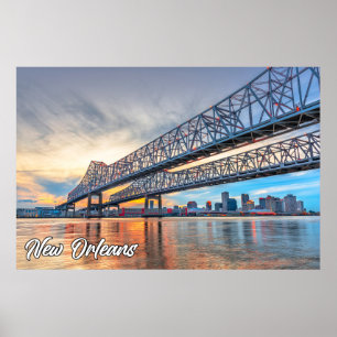 Affiche Nouvelle-Orléans, Louisiane, États-Unis