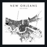 Affiche Nouvelle-Orléans Louisiane Minimal Moderne Plan de<br><div class="desc">Nouvelle-Orléans Louisiane Minimal Moderne Plan des rues</div>