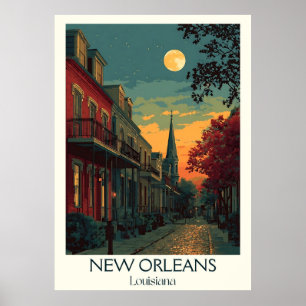 Affiche Nouvelle-Orléans Louisiane Quartier Vintage França