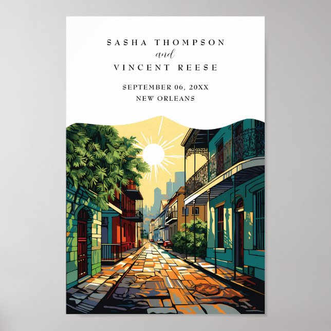 Affiche Nouvelle-Orléans Louisiane Retro (Devant)