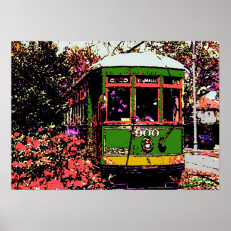 Affiche Nouvelle-Orléans Streetcar - Couleurs fauvistes