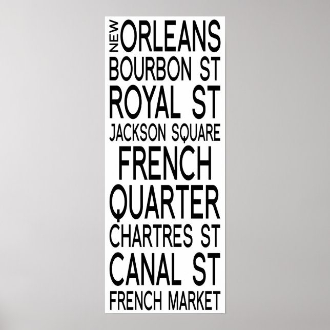 Affiche Nouvelle-Orléans | Typographie (Devant)