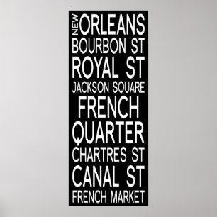 Affiche Nouvelle-Orléans   Typographie