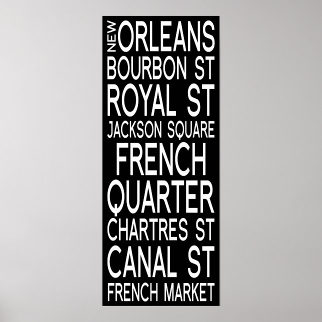 Affiche Nouvelle-Orléans | Typographie (Devant)