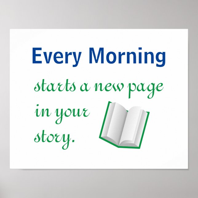 Affiche Nouvelle page dans votre histoire Citation motivat (Devant)