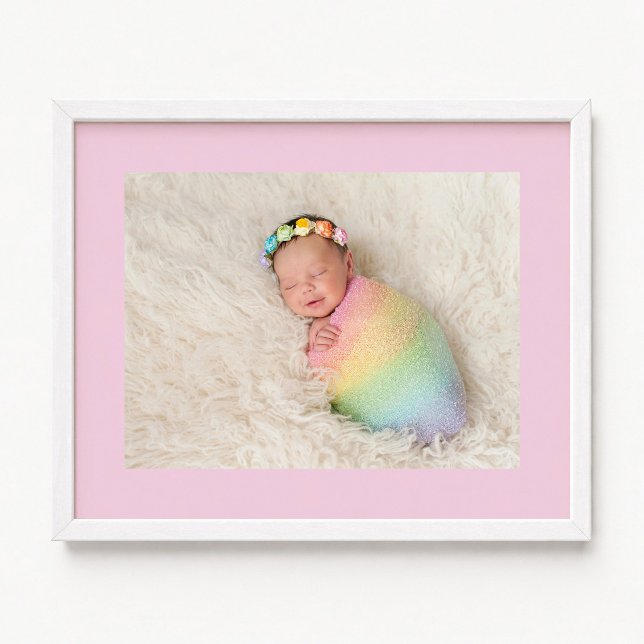 Affiche Nouvelle Photo de Bébé Fille Rose Pâle (Pale Pink New Baby Girl Photo Poster)