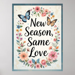 Affiche Nouvelle Saison Même Amour Élégant Art Floral
