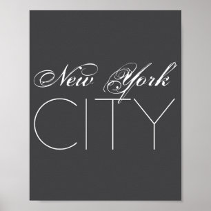 Affiche Nouvelle Ville de New York Texte Blanc Izable