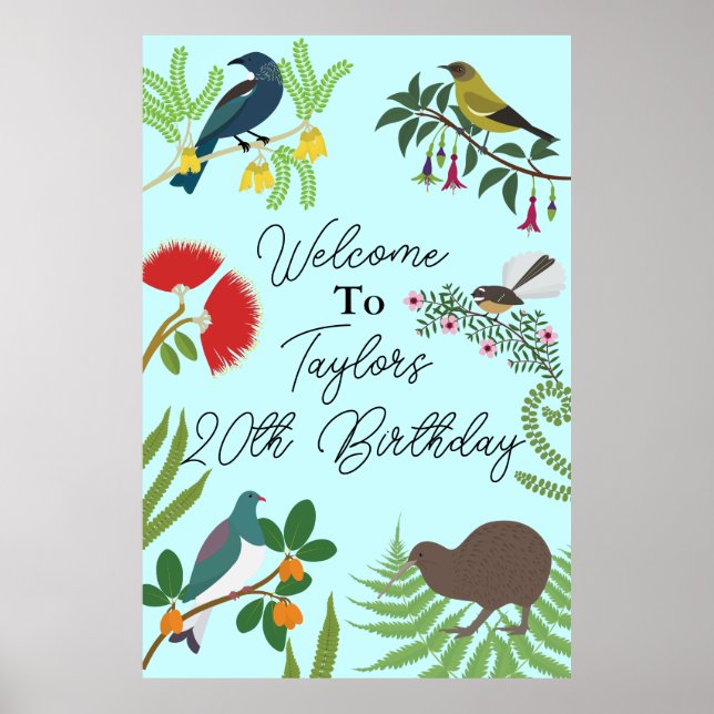 Affiche Nouvelle-Zélande Bird Bird Bird Welcome (Devant)