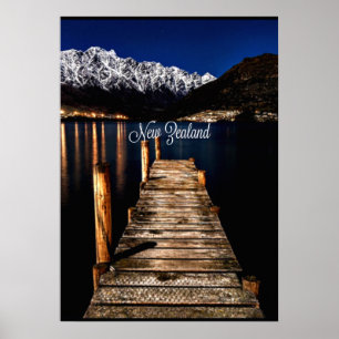 Affiche Nouvelle-Zélande la nuit