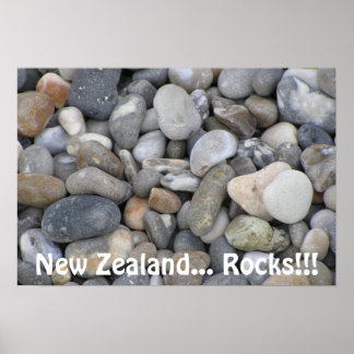 Affiche Nouvelle-Zélande...Rochers !