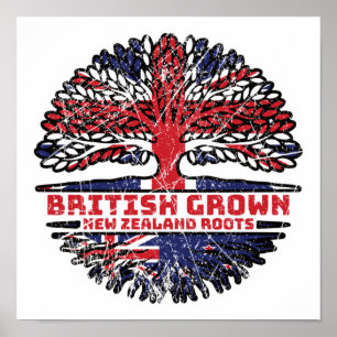 Affiche Nouvelle-Zélande Royaume-Uni British Tree Roots