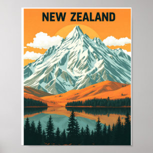 Affiche Nouvelle-Zélande Sunset Majesty