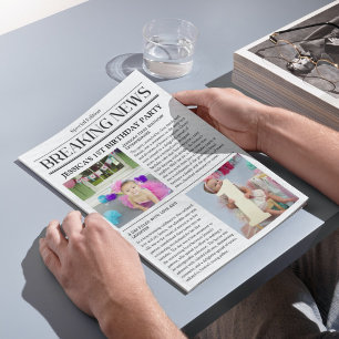 Affiche Nouvelles de la première page journal 1er annivers