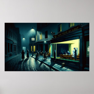 Affiche 'Nouvelles Nighthawks in the Café Terrace, Anglete