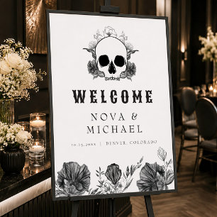 Affiche NOVA Floral Gothique Crâne Jusqu'à la Mort Mariage