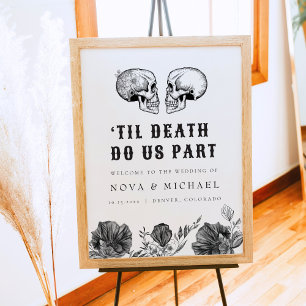Affiche NOVA Gothique Floral Crâne jusqu'à la mort Mariage