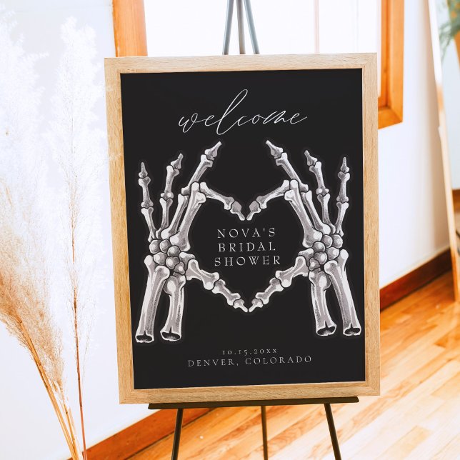 Affiche NOVA Skeleton Heart Hands Fête des mariées Welcome (Créateur téléchargé)