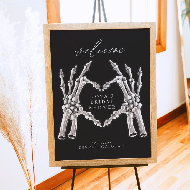 Affiche NOVA Skeleton Heart Hands Mariage Shower de bienve (Créateur téléchargé)