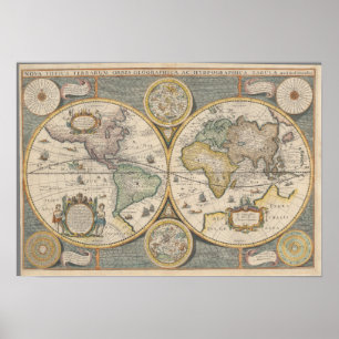 Affiche Nova Totius Terrarum Orbis Geographica