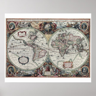 Affiche Nova Totius Terrarum Orbis Geographica Ac Hydrogra