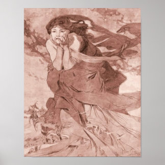 Affiche November Art Nouveau Alphonse Mucha