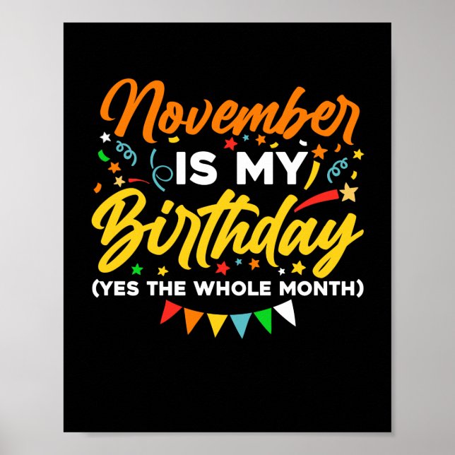 Affiche November Is My Birthday The Whole Month November B (Devant)