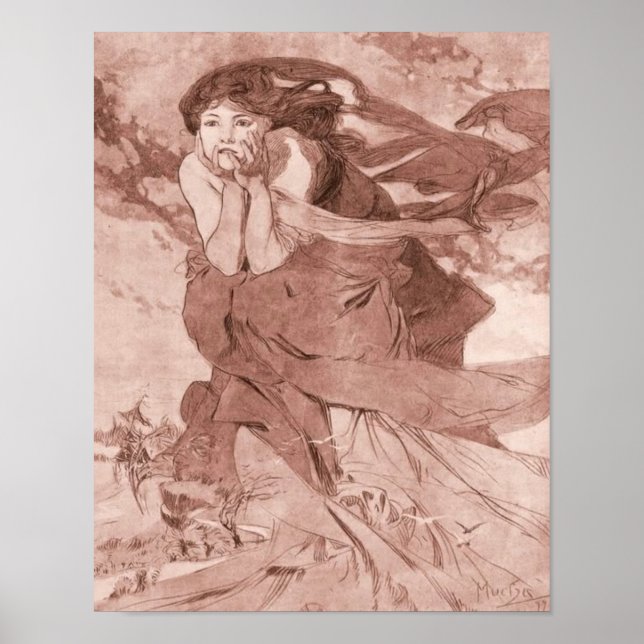 Affiche Novembre Art Nouveau Alphonse Mucha (Devant)