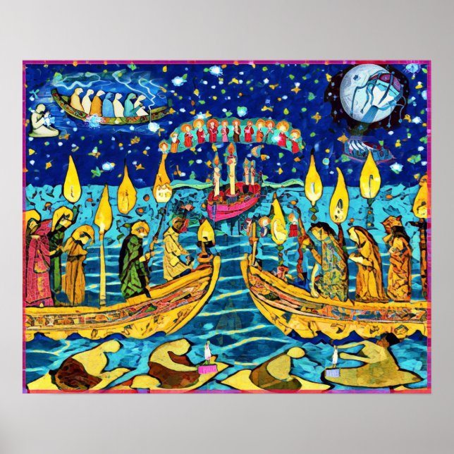 Affiche Novembre Art populaire naïf Art d'automne (Devant)