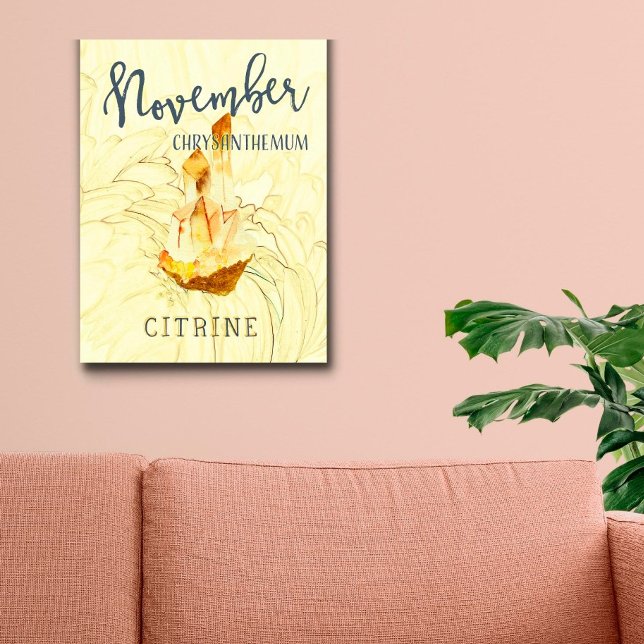 Affiche Novembre Fleur d'anniversaire et Pierre d'annivers (Créateur téléchargé)