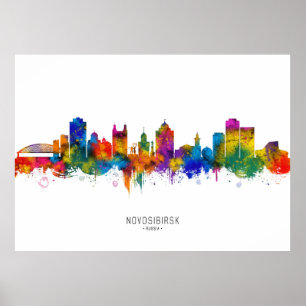 Affiche Novosibirsk Russie Skyline