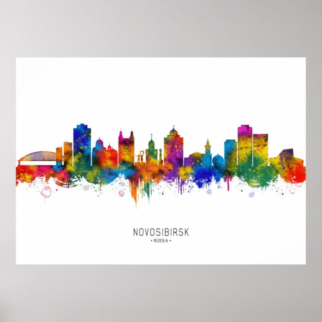 Affiche Novosibirsk Russie Skyline (Devant)