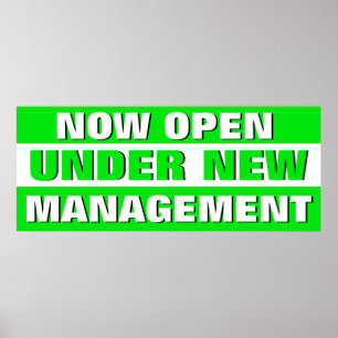 Affiche Now Open Under New Management Small Business