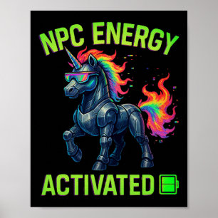 Affiche Npc Énergie Activée Drôle Esthétique Gamer Rgb Pix