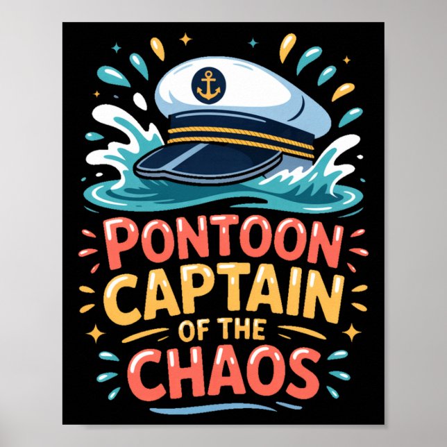 Affiche Ntoon capitaine du chaos drôle lac bateau longue (Devant)
