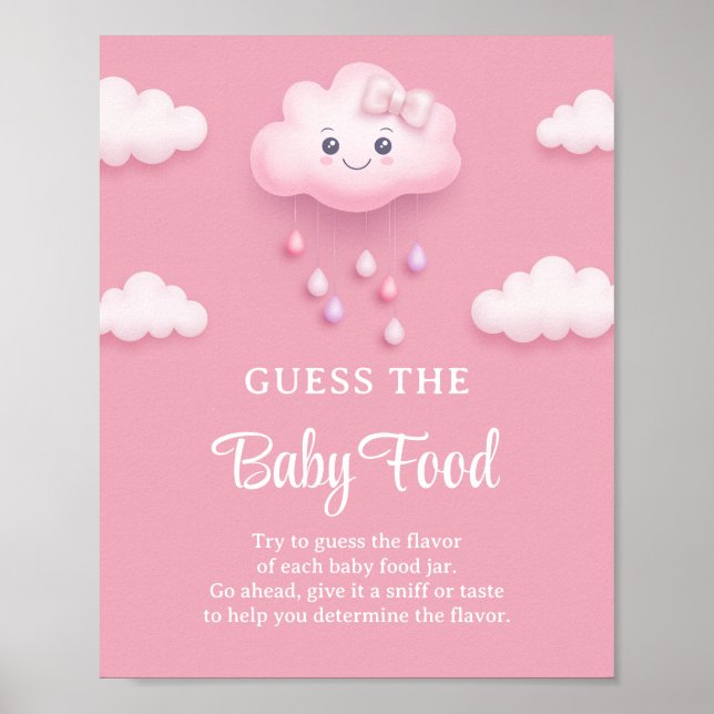 Affiche Nuage blanc fluide neuf Guess The Baby Food jeu (Devant)
