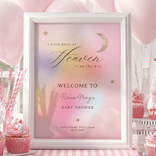 Affiche Nuage Ciel Bébé Holographique Bienvenue à la douch