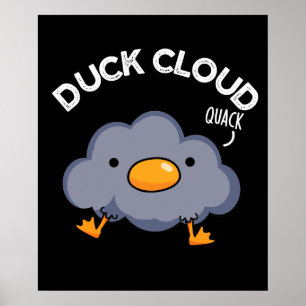 Affiche Nuage de canard Funny Météo Pun Dark BG