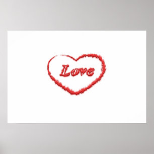Affiche Nuage de coeur d'amour