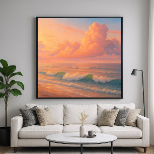 Affiche Nuage de mer au coucher du soleil - Style de peint