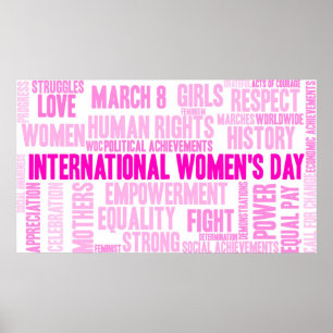 Affiche Nuage de mot du jour des femmes internationales